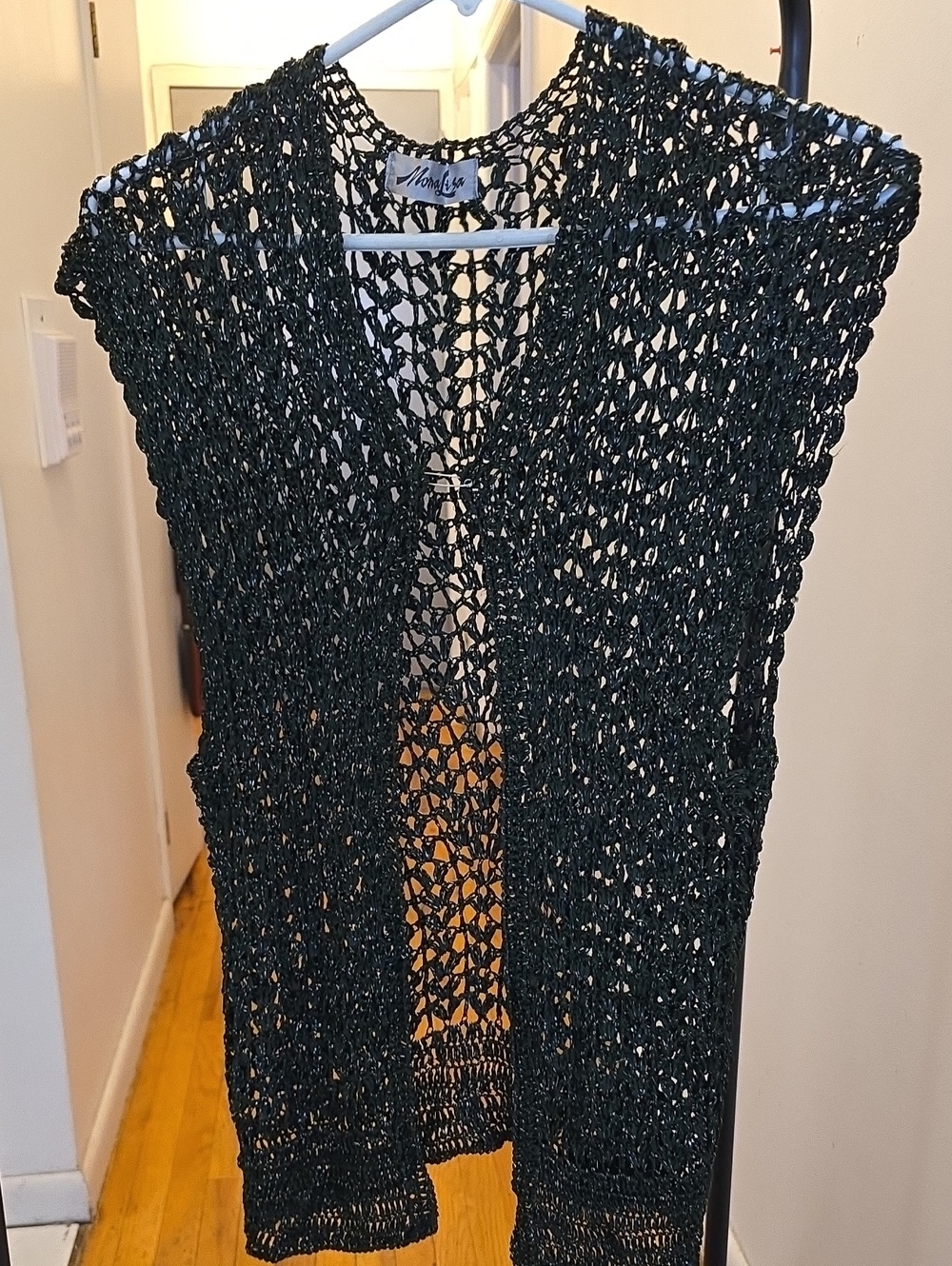 MonaLisa Black Open Crochet Vest